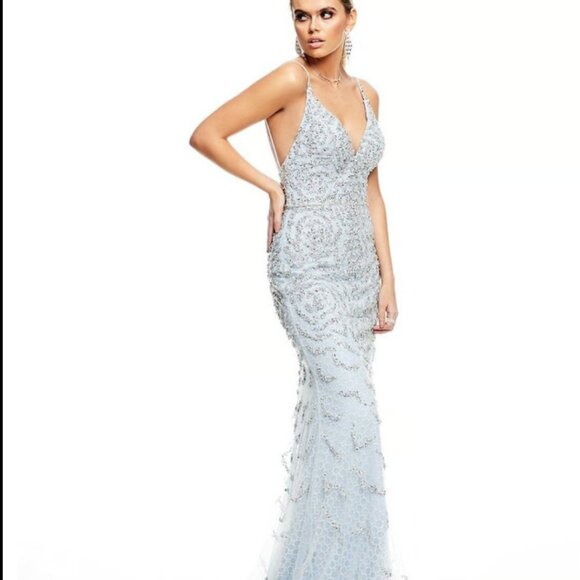 Gianni Bini Beaded & crystals Blue dress - Picture 2 of 4